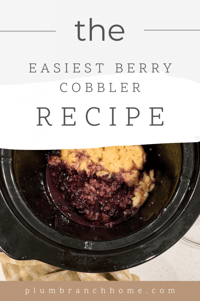 pinterest pin for slow cooker berry cobbler