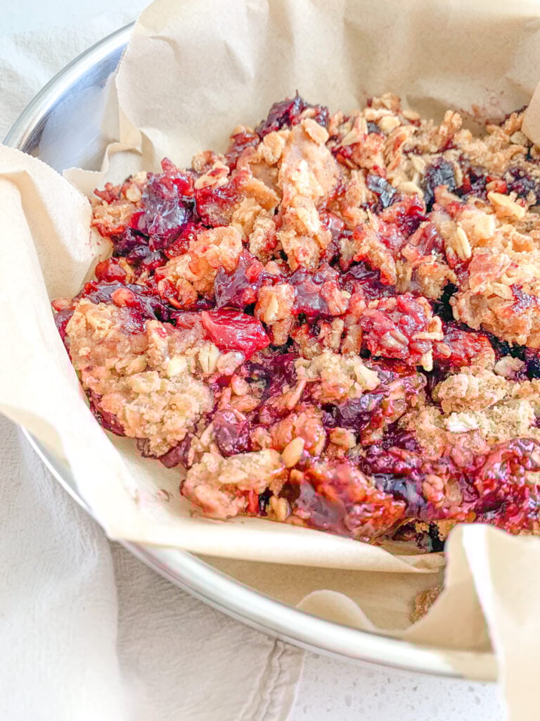 freshly made slow cooker cherry cobbler