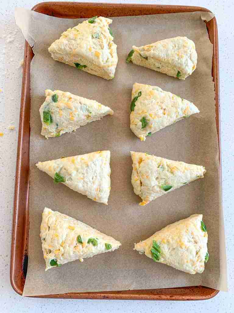 sourdough jalapeno cheddar scones ready to bake