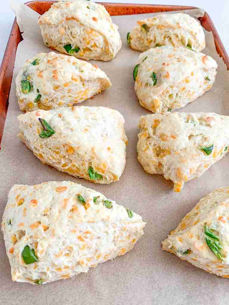 freshly baked sourdough jalapeno cheddar scones