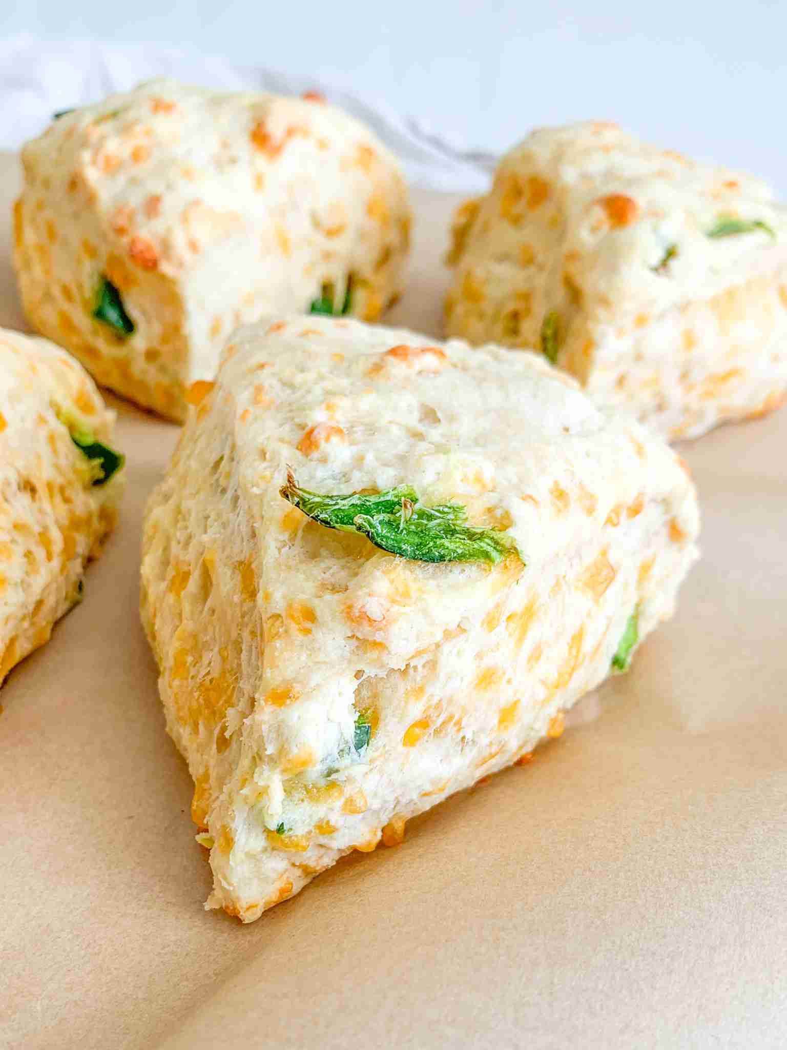 freshly baked sourdough jalapeno cheddar scones