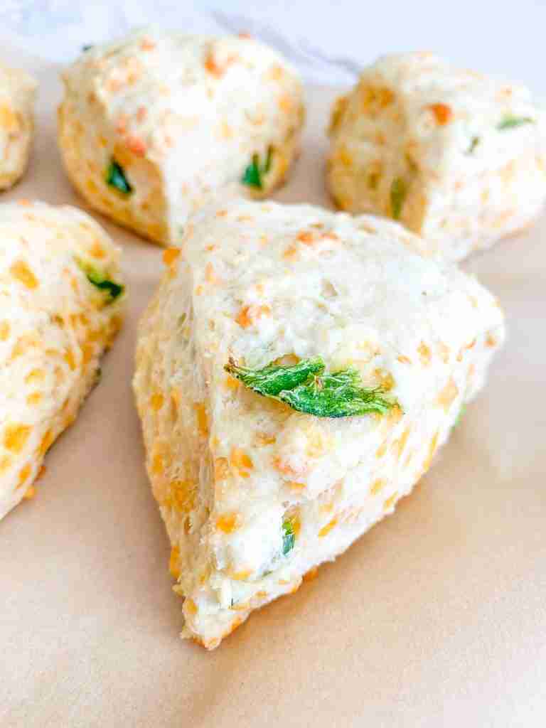 freshly baked sourdough jalapeno cheddar scones