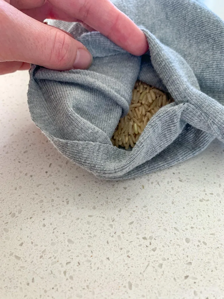 fabric filled with rice