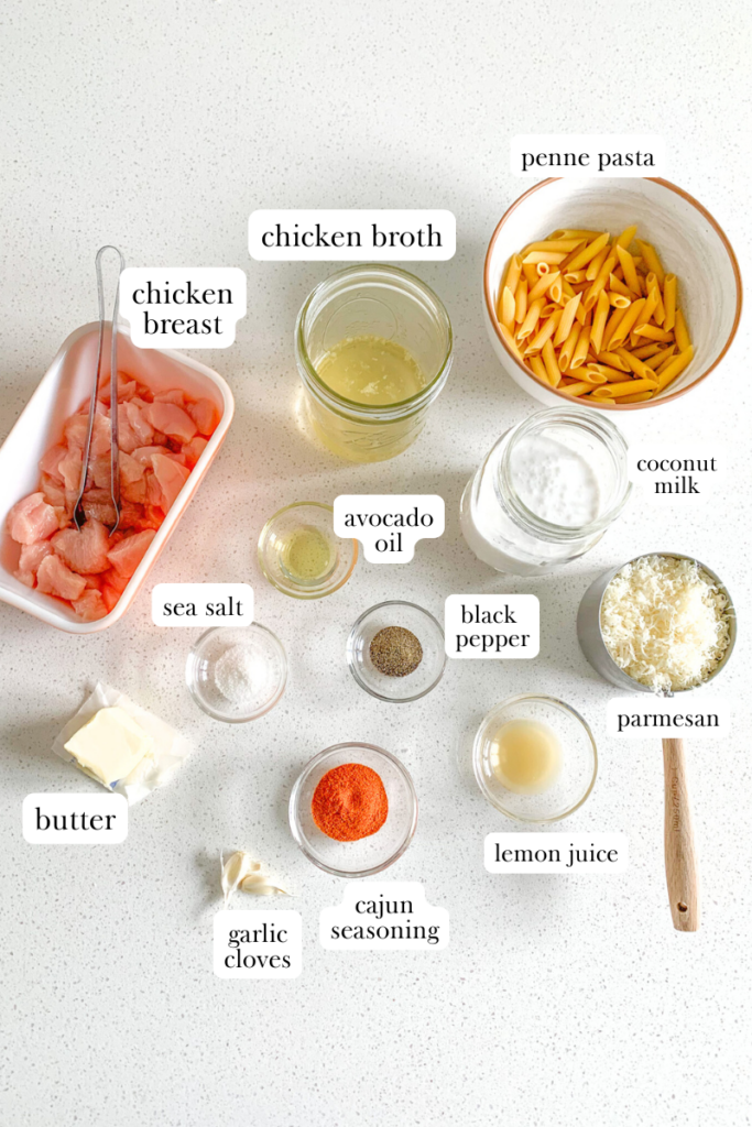 cajun chicken alfredo labeled ingredients