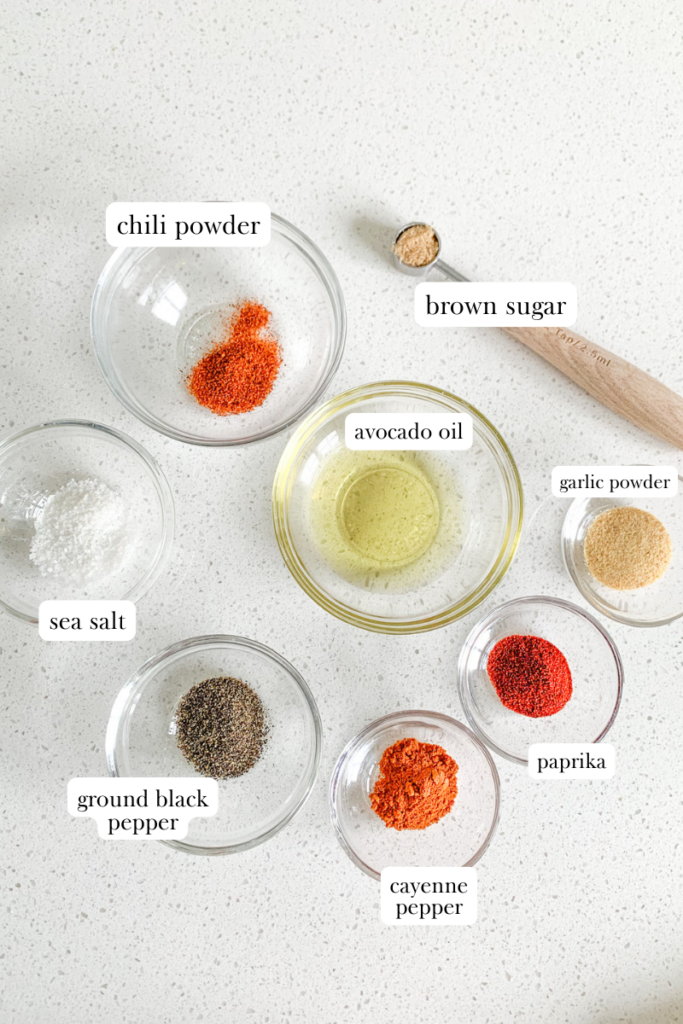 labeled ingredients for Nashville hot chicken nuggets