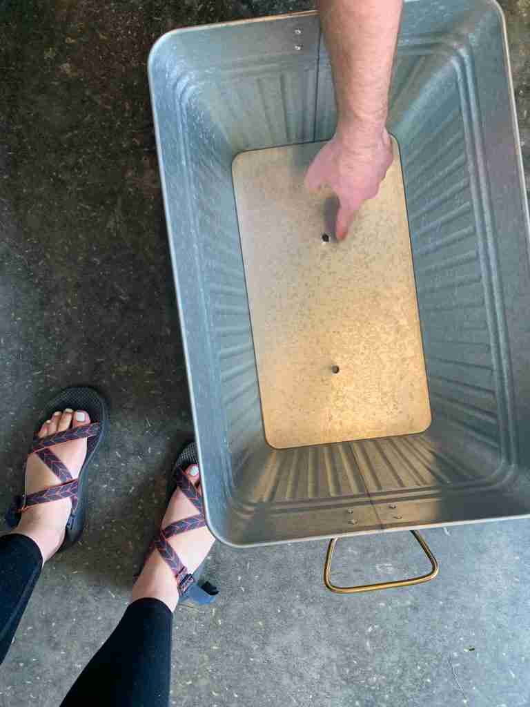 tin planter with holes