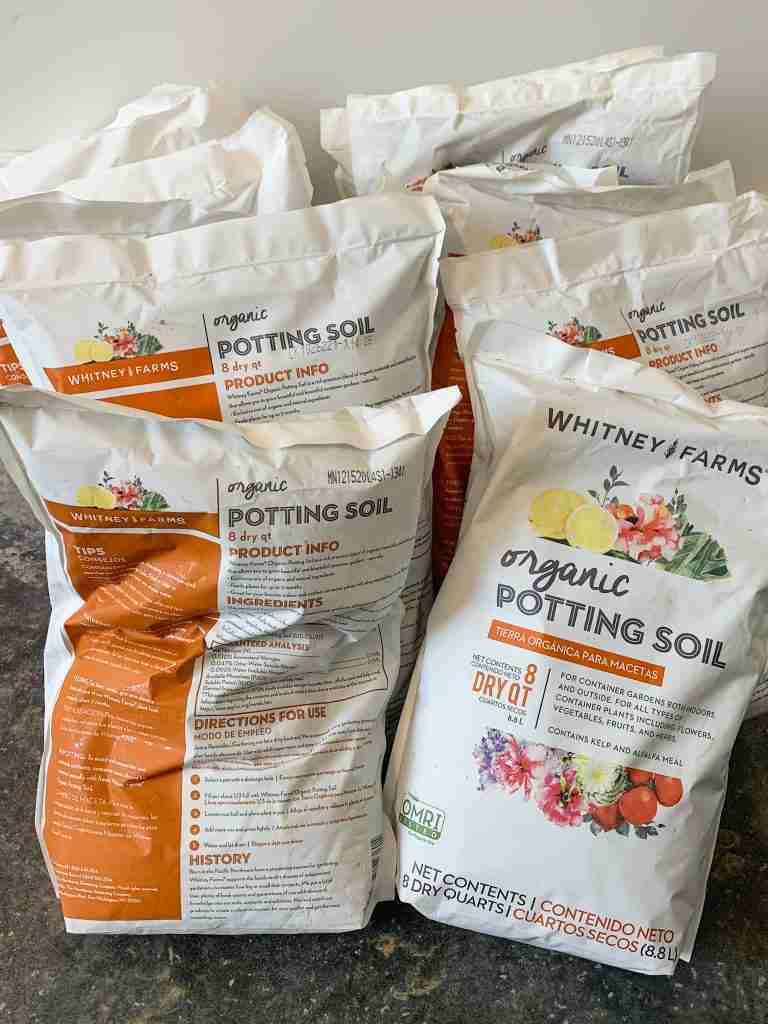 organic potting soil bags