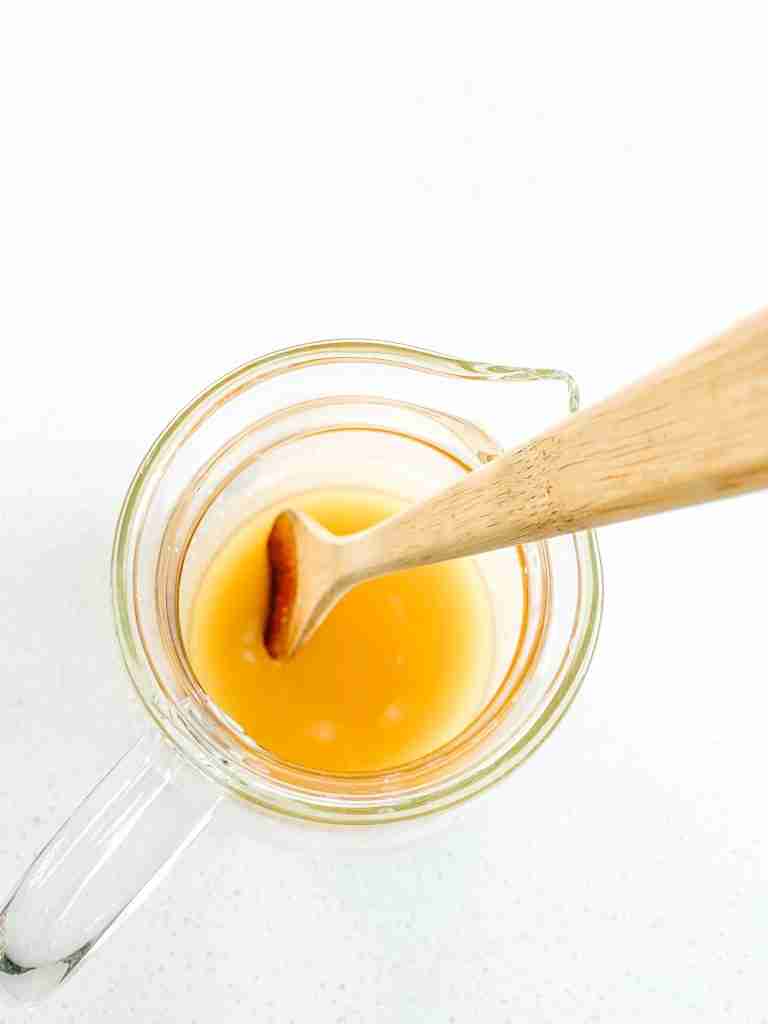 stirring lemon juice and sugar together