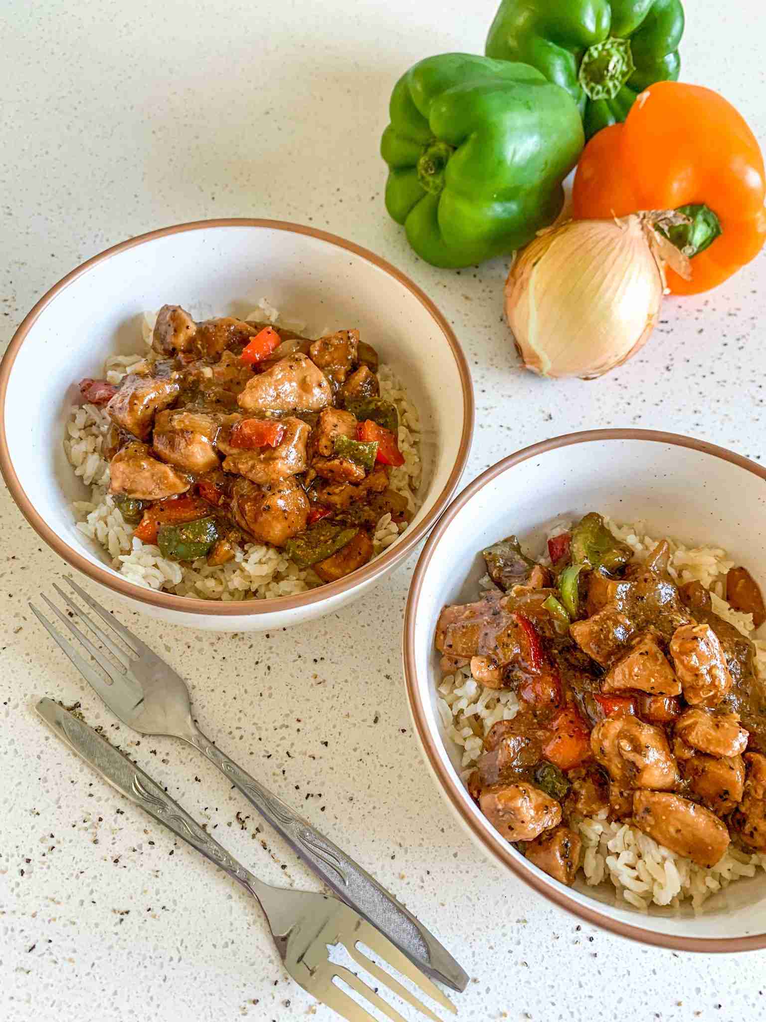 black pepper chicken stir fry