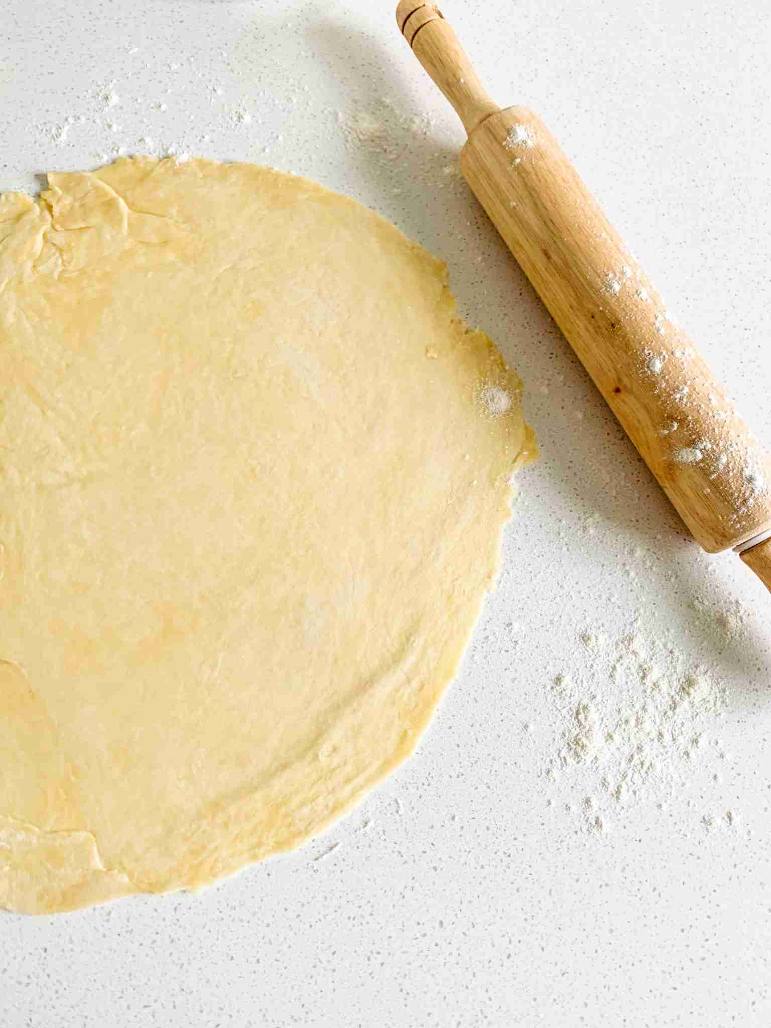 pie dough rolled out