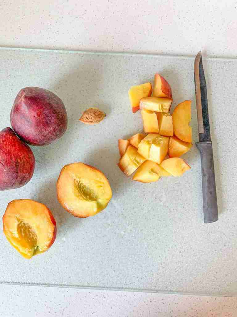 peaches cut up into chunks