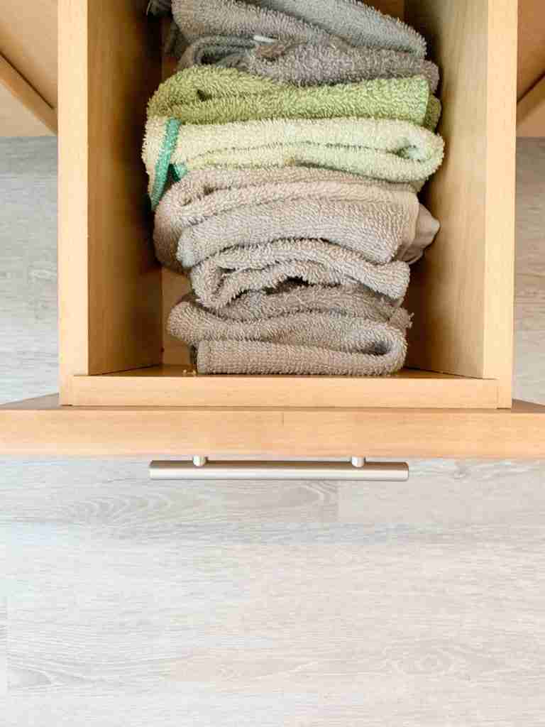 drawer of wash clothes