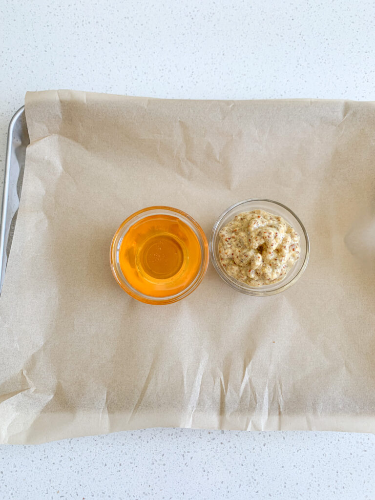 honey and mustard added to charcuterie board