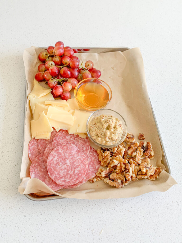 walnuts added to charcuterie board
