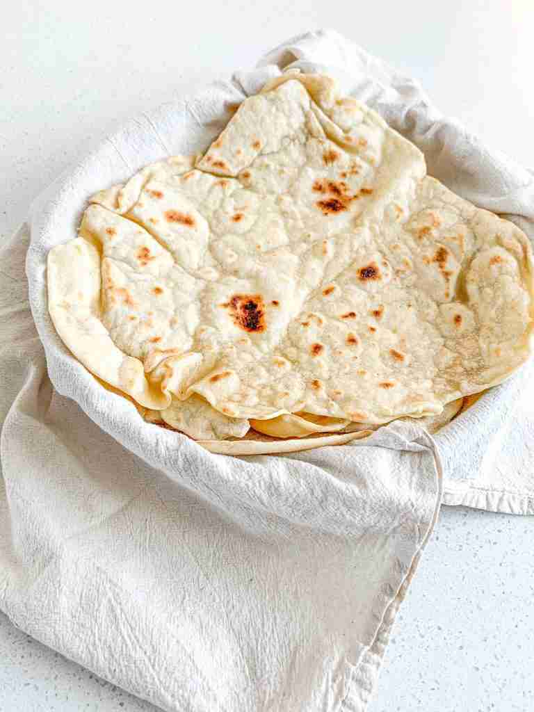 freshly made sourdough tortillas