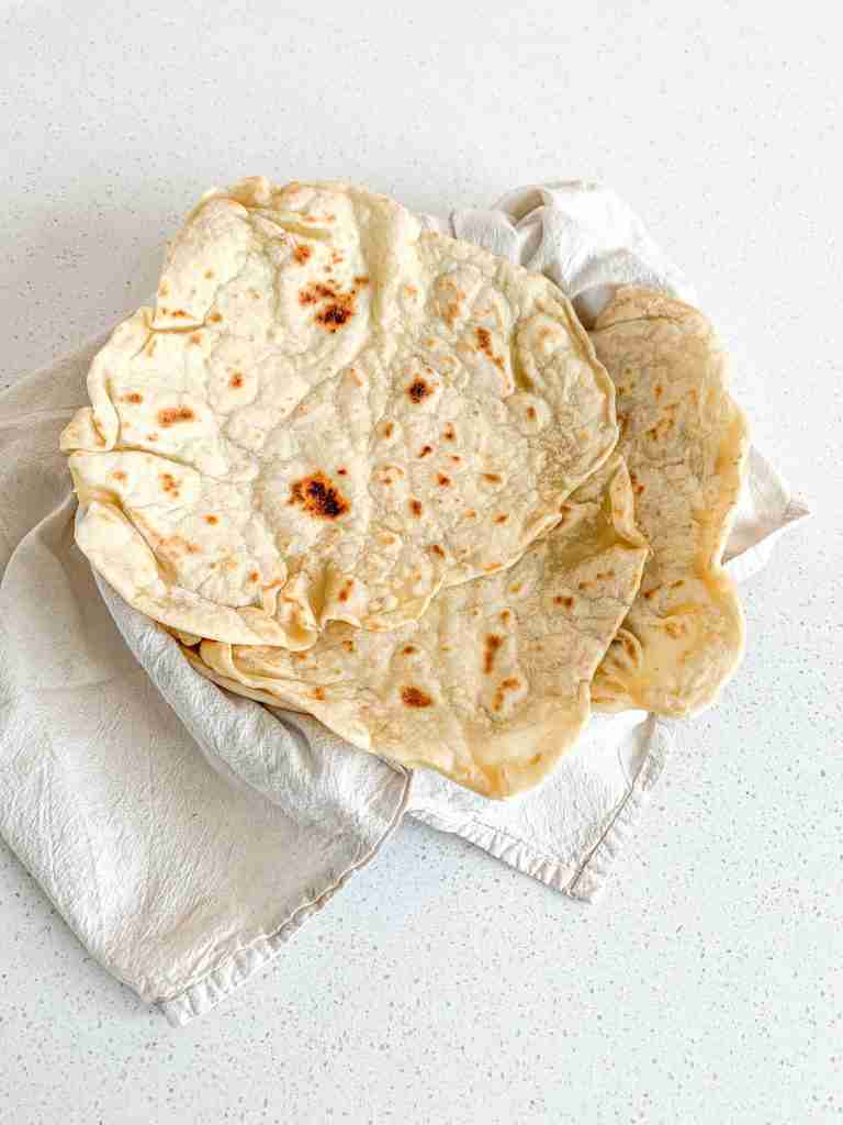 freshly made sourdough tortillas