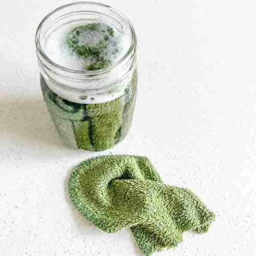 freshly made diy disinfecting wipes