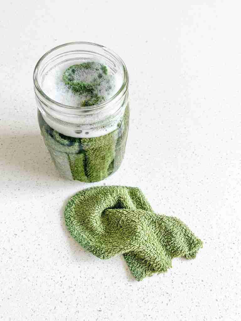 freshly made diy disinfecting wipes