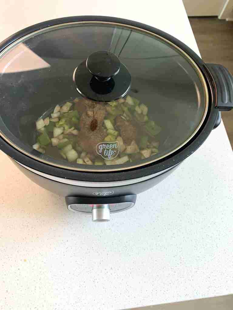 slow cooker chicken fajitas cooking
