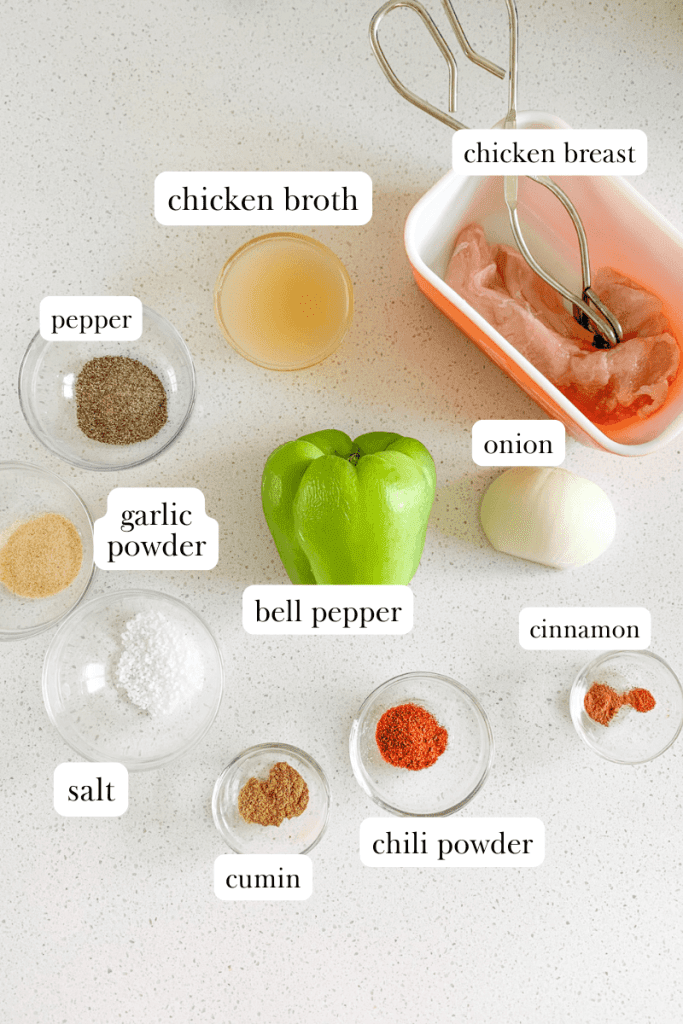 slow cooker chicken fajitas labeled ingredients-2