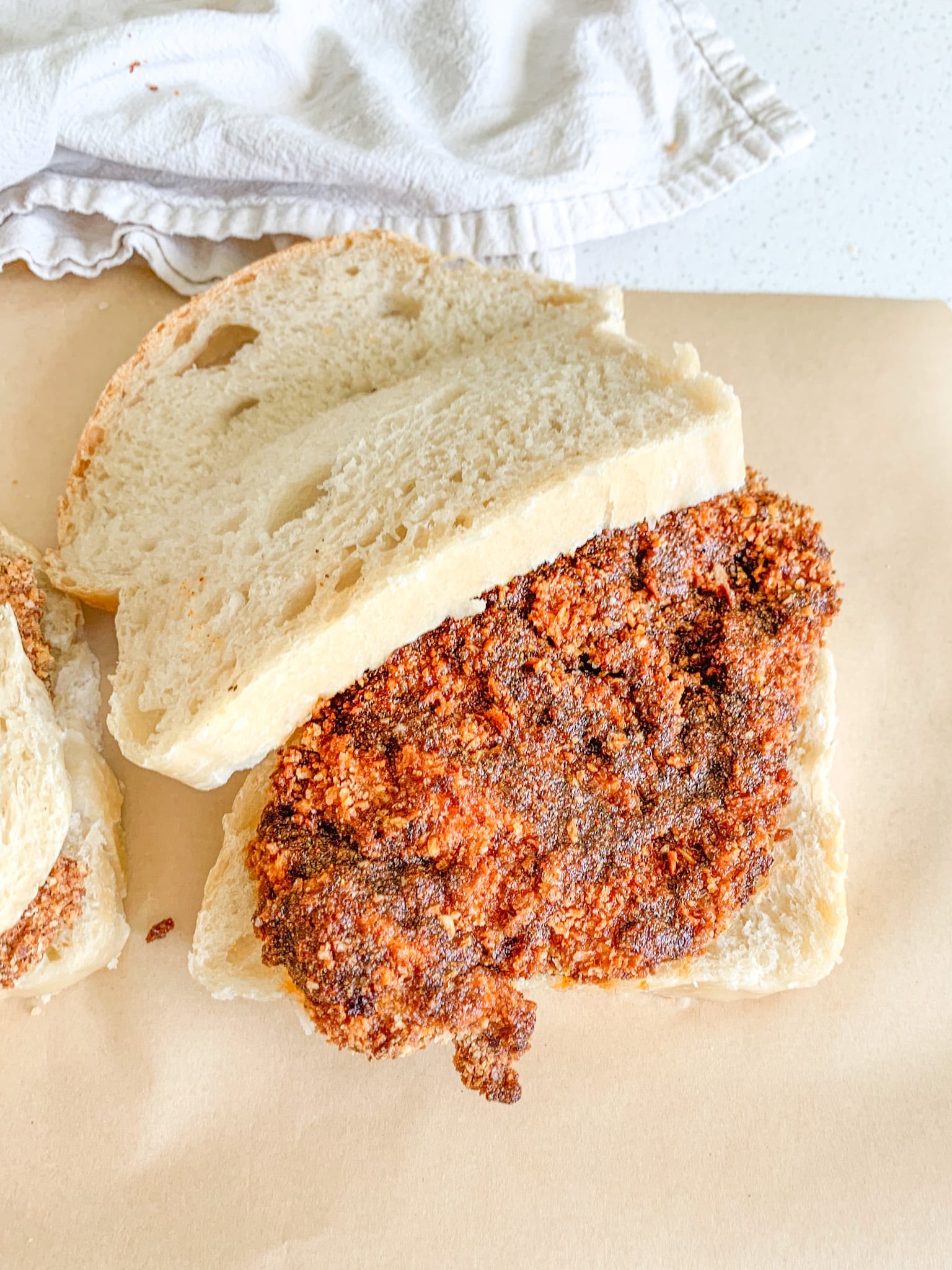 Nashville Hot Chicken sandwich ready to eat and freshly made