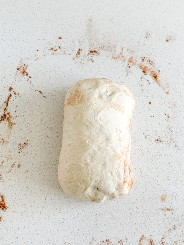 sourdough cinnamon raisin loaf shaped