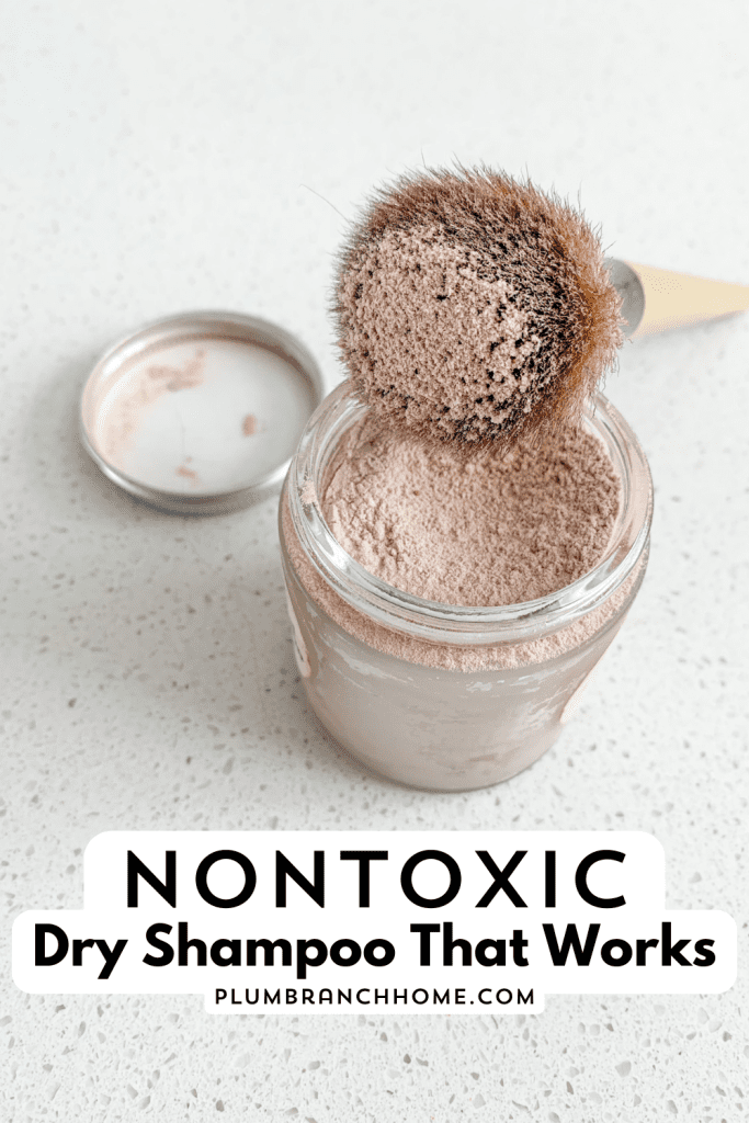 pinterest graphic for nontoxic diy dry shampoo