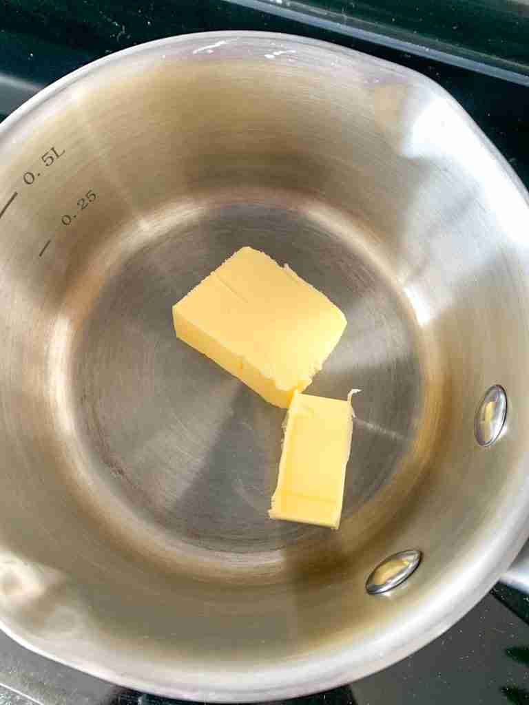melting butter in a saucepan