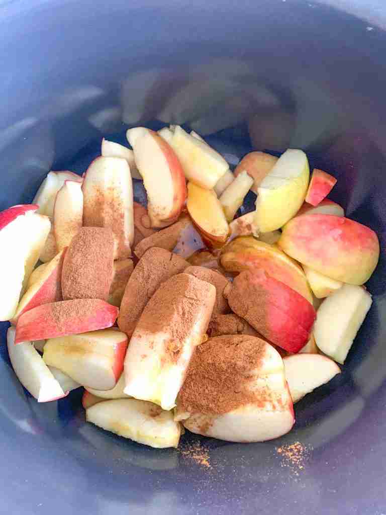 ingredients added into slow cooker