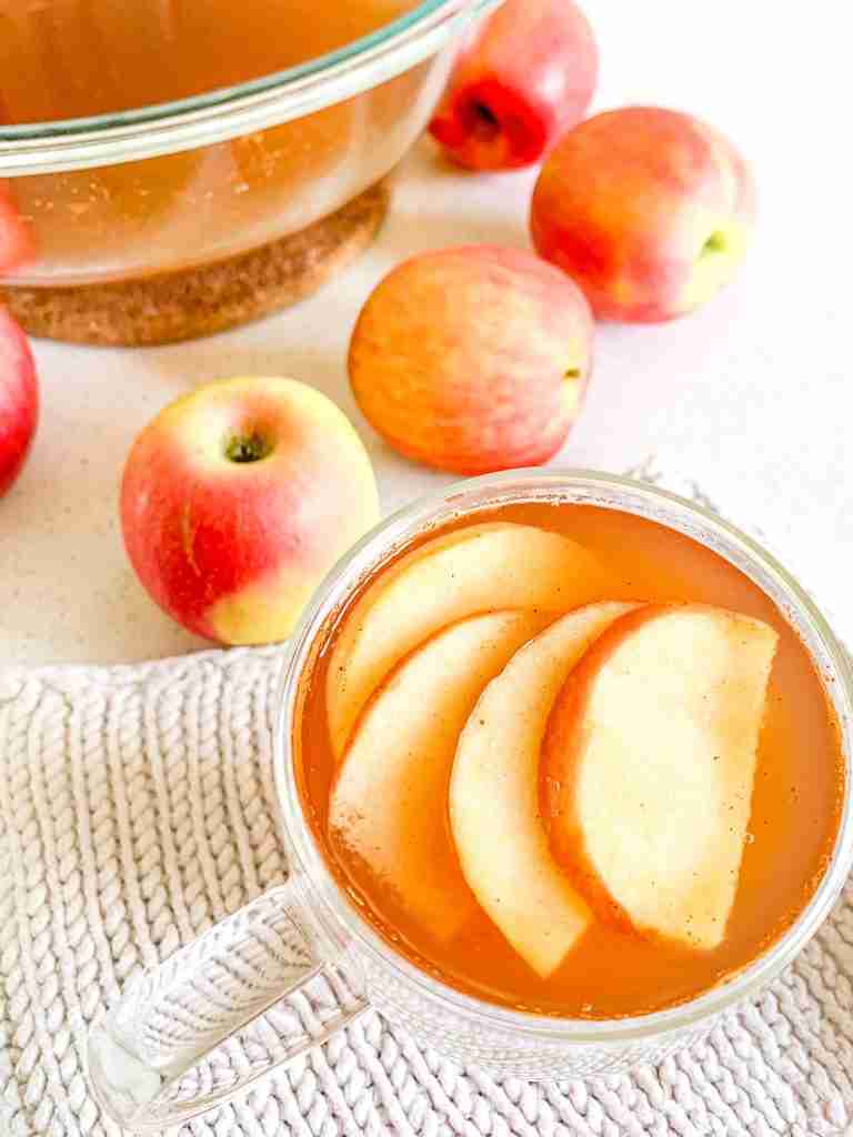 a warm cup of slow cooker apple cider