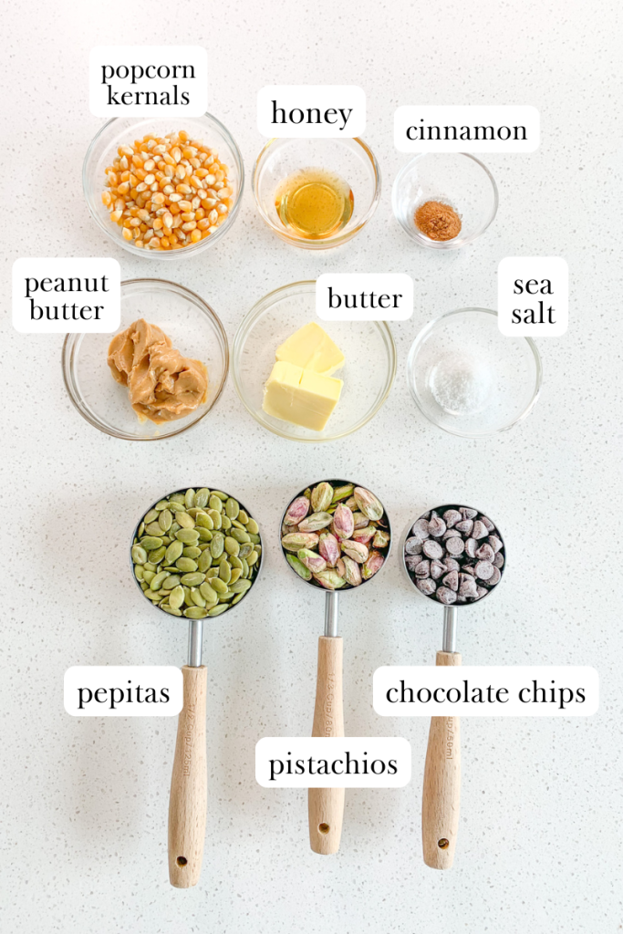 fall snack mix labeled ingredients