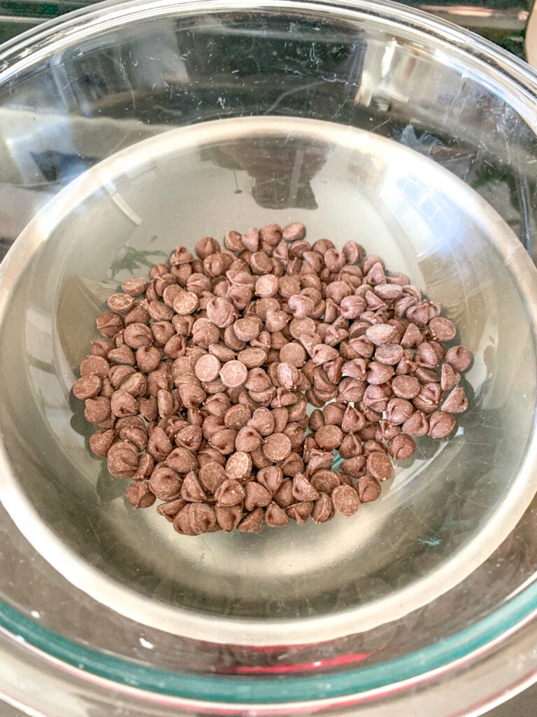 melting chocolate over a double broiler
