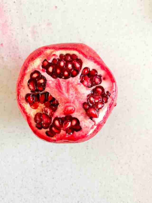 top of pomegranate sliced off