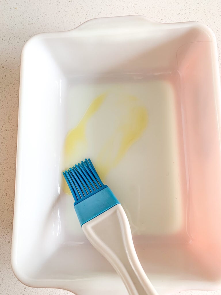 greasing casserole dish