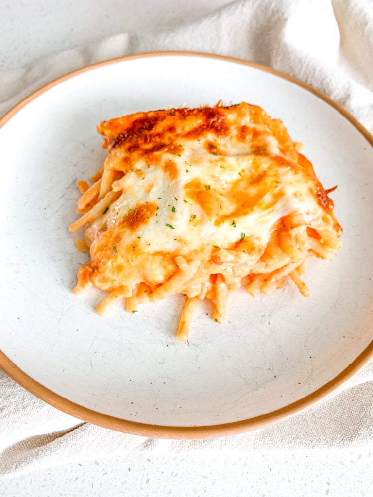 freshly baked million dollar spaghetti