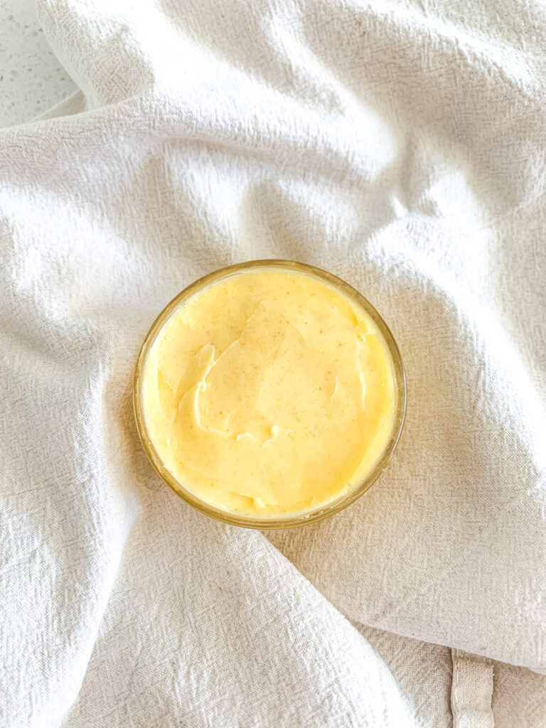 homemade garlic butter freshly made