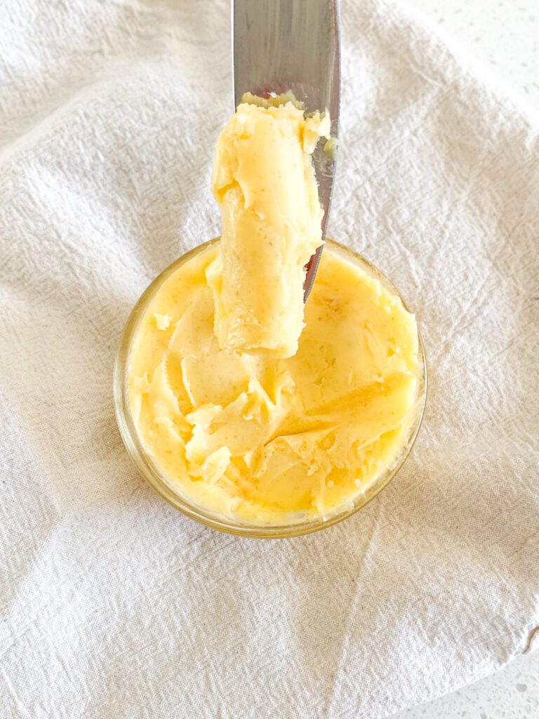 homemade garlic butter freshly made