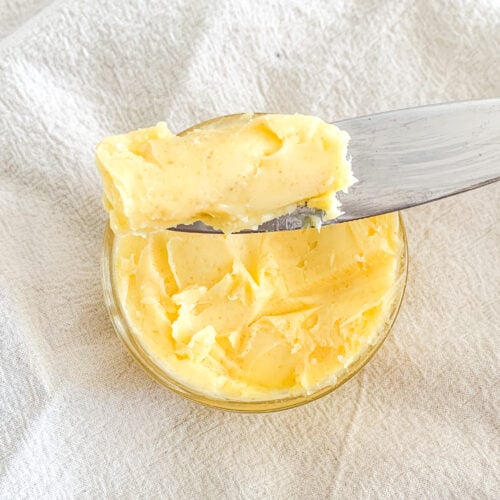 homemade garlic butter freshly made