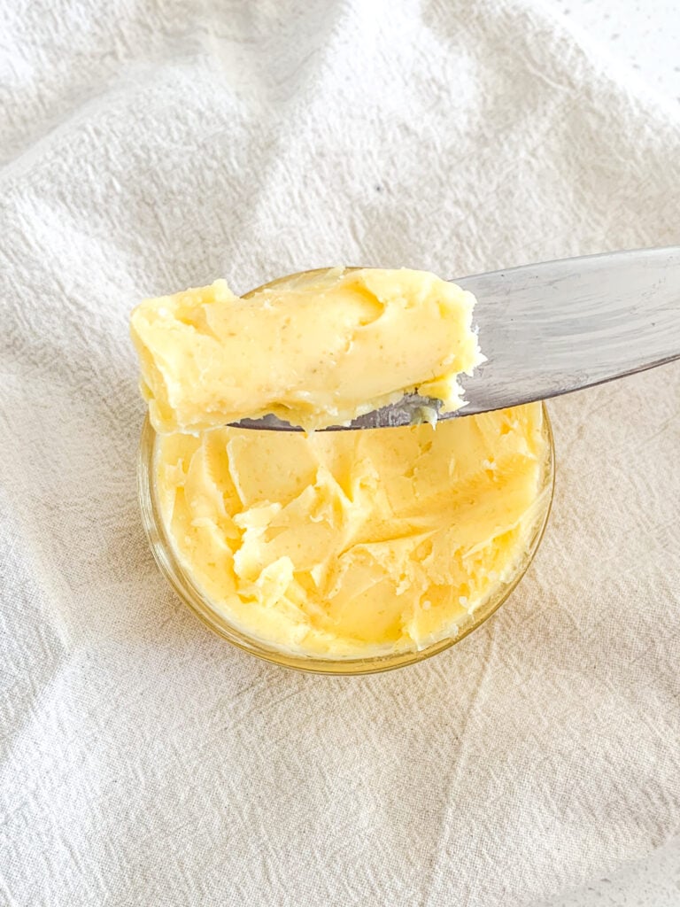 homemade garlic butter freshly made