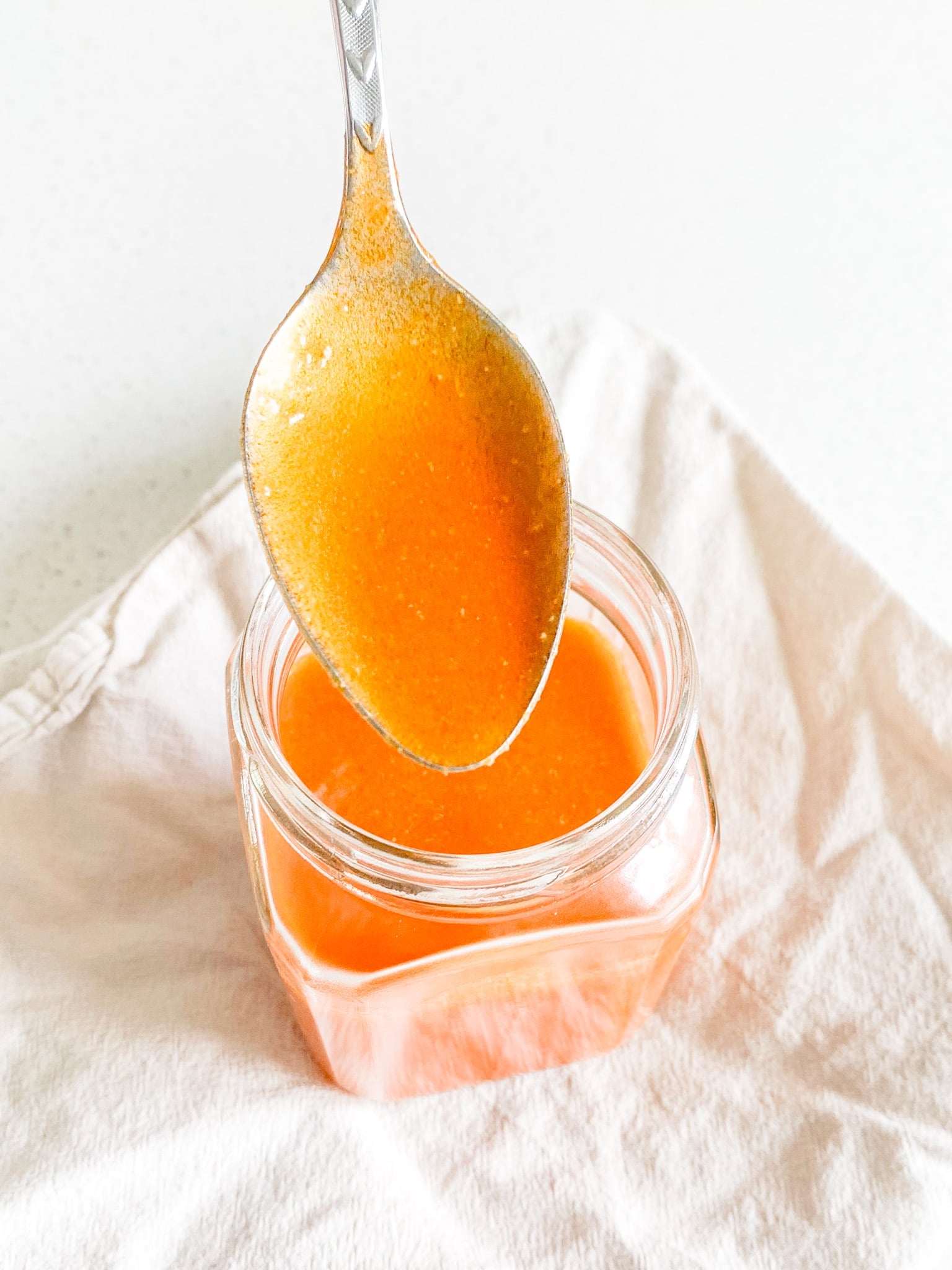 Freshly made homemade buffalo sauce with Frank's red hot