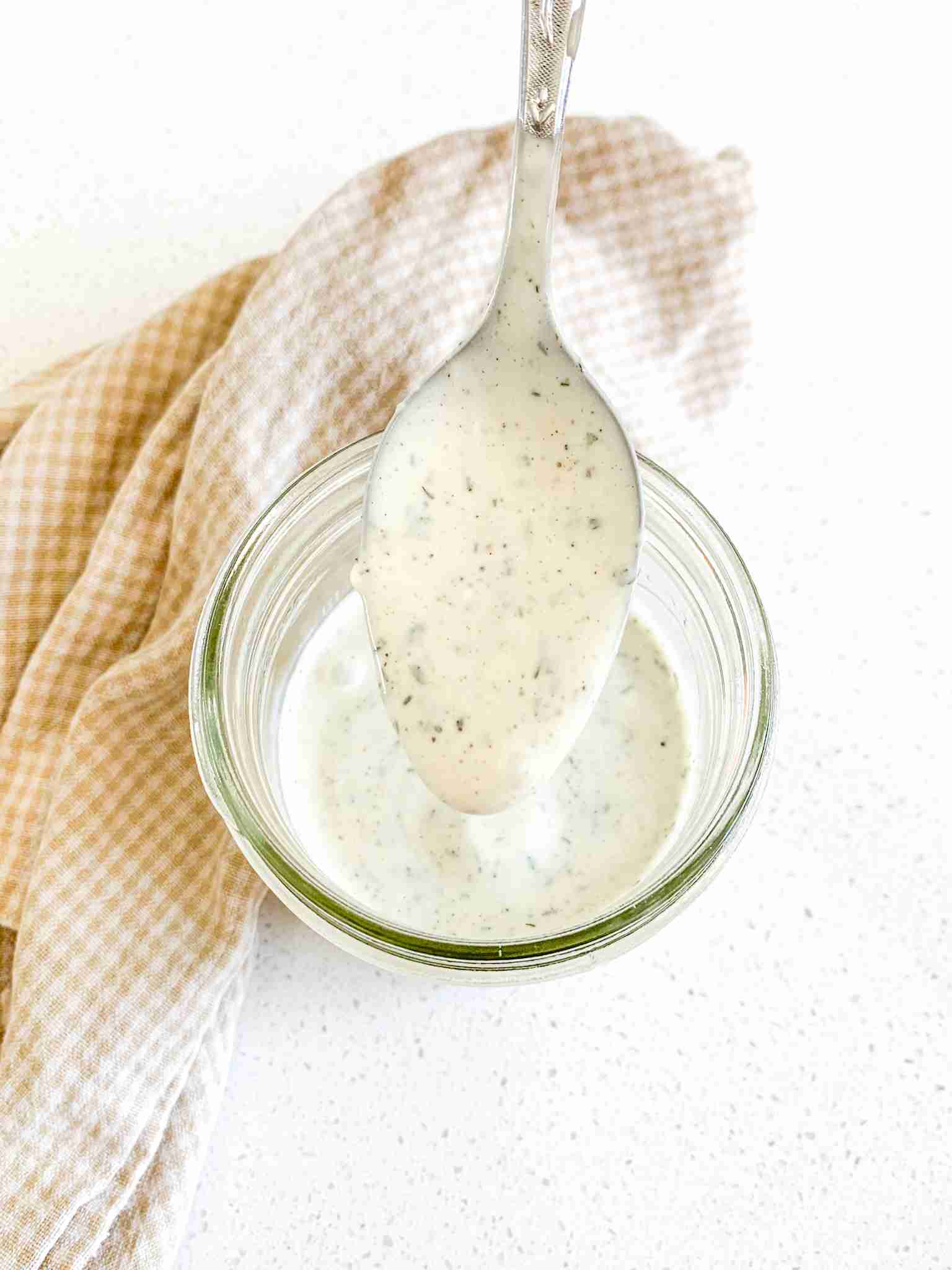 freshly made homemade ranch dressing