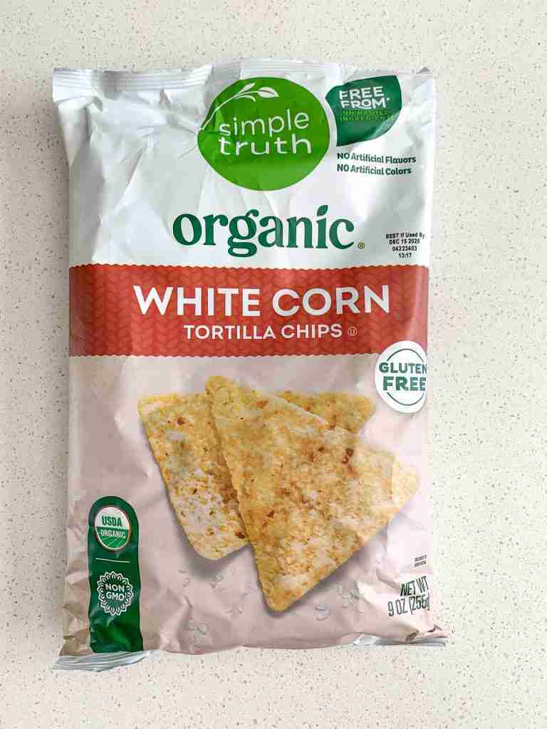 bag of organic tortilla chips