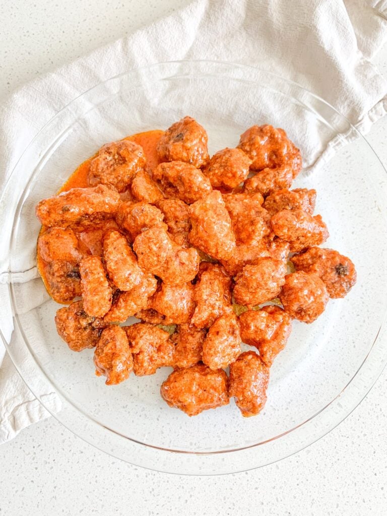 freshly baked and tossed buffalo chicken bites