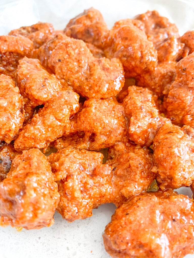 freshly baked and tossed buffalo chicken bites