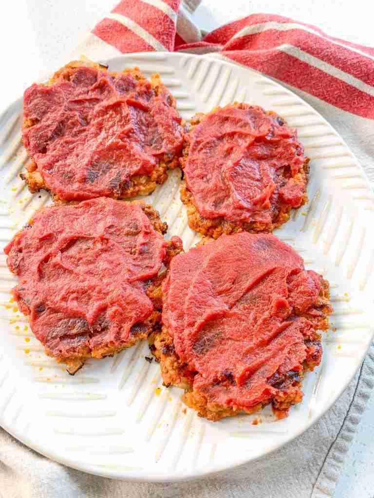 freshly cooked meatloaf burgers