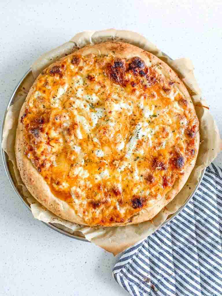 freshly baked sourdough pizza crust