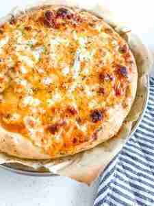 freshly baked sourdough pizza crust