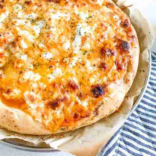 freshly baked sourdough pizza crust