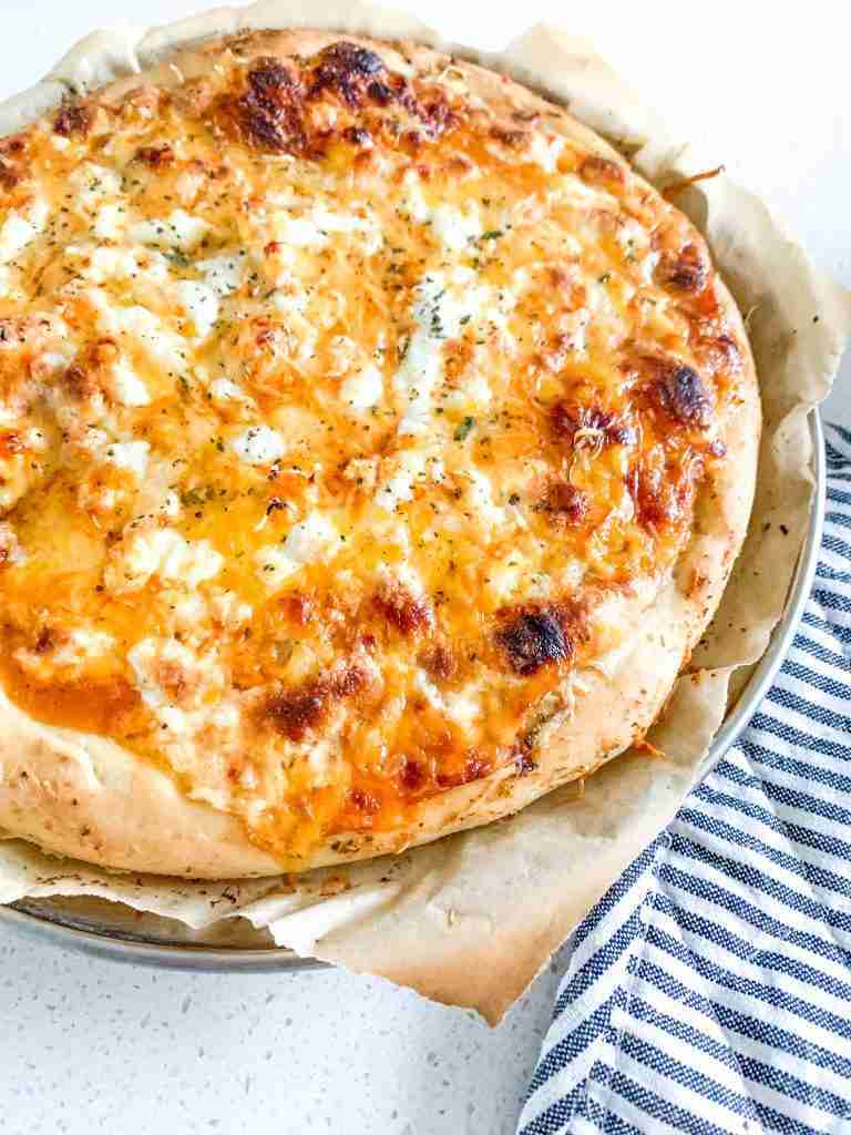 freshly baked sourdough pizza crust