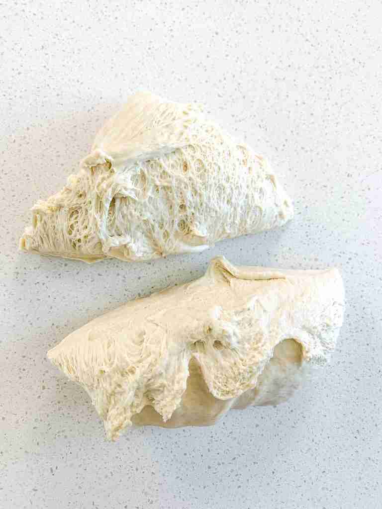 pizza dough divided into 2